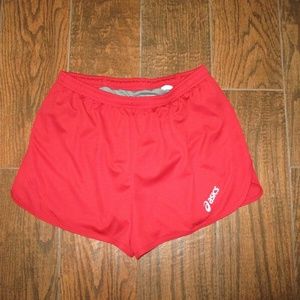 Womens Asics Red Lined Running Shorts Sz. SM